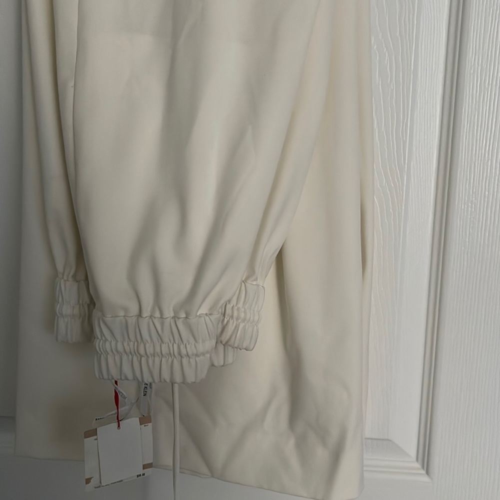 Anne Klein Crème wide leg pant elastic waist size 12